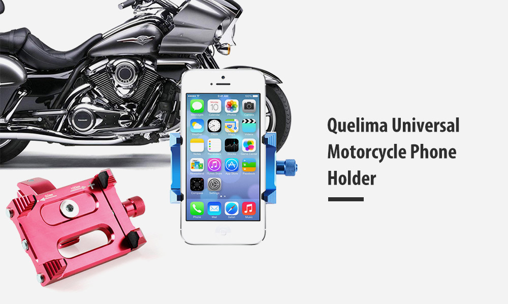Quelima Universal Motorcycle Phone Holder Handlebar Aluminum Alloy Bicycle GPS Support Bike Accessories
