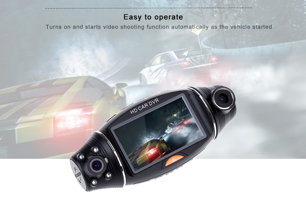 R310 GPS Double Lens / 140 Degrees Wide-angle / Night Vision / Gravity Sensing Driving Recorder