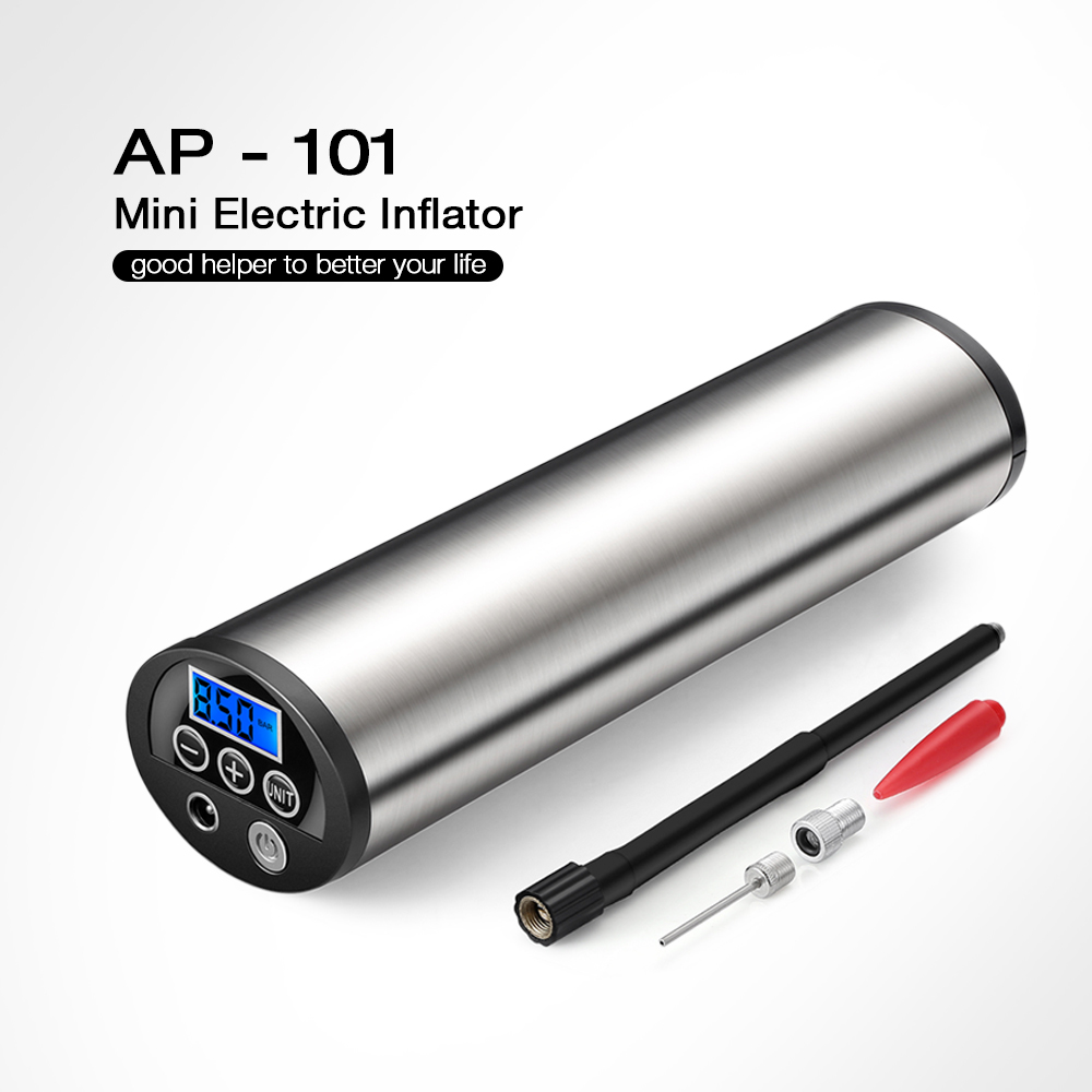 AP - 101 Mini Electric Inflator with Tyre Pressure Gauge LED Light