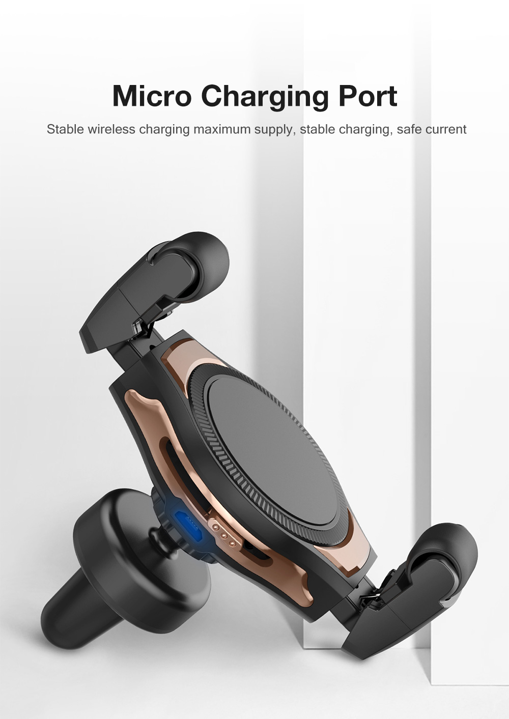CW5 2 in 1 New-generation Rolling Elastic Car Phone Holder Wireless Charging 75% Efficiency